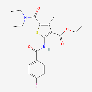 Ethyl 5-(diethylcarbamoyl)-2-{[(4-fluorophenyl)carbonyl]amino}-4-methylthiophene-3-carboxylate