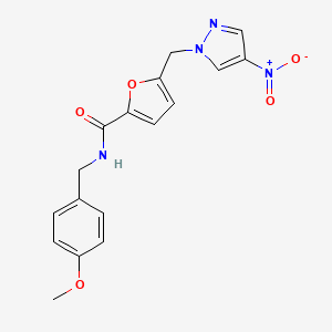 N-(4-methoxybenzyl)-5-[(4-nitro-1H-pyrazol-1-yl)methyl]furan-2-carboxamide