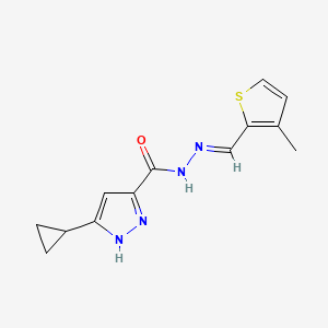 3-cyclopropyl-N'-[(E)-(3-methylthiophen-2-yl)methylidene]-1H-pyrazole-5-carbohydrazide