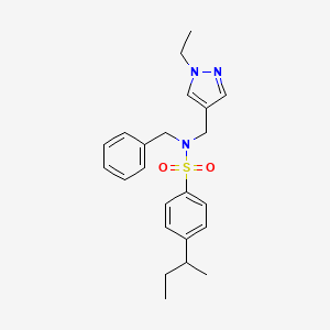 molecular formula C23H29N3O2S B10950771 N-benzyl-4-(butan-2-yl)-N-[(1-ethyl-1H-pyrazol-4-yl)methyl]benzenesulfonamide 