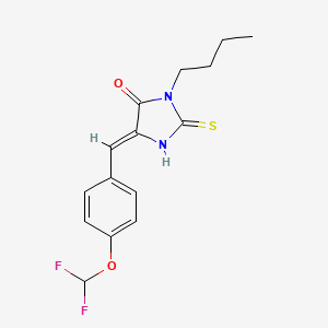 molecular formula C15H16F2N2O2S B10950772 (5Z)-3-butyl-5-[4-(difluoromethoxy)benzylidene]-2-thioxoimidazolidin-4-one 