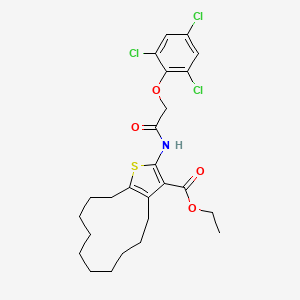 Ethyl 2-{[(2,4,6-trichlorophenoxy)acetyl]amino}-4,5,6,7,8,9,10,11,12,13-decahydrocyclododeca[b]thiophene-3-carboxylate