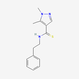 1H-Pyrazole-4-carbothioic acid, 1,5-dimethyl-, phenethylamide