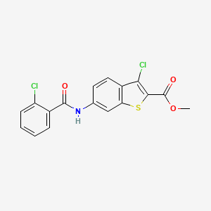 molecular formula C17H11Cl2NO3S B10950858 Methyl 3-chloro-6-[(2-chlorobenzoyl)amino]-1-benzothiophene-2-carboxylate 