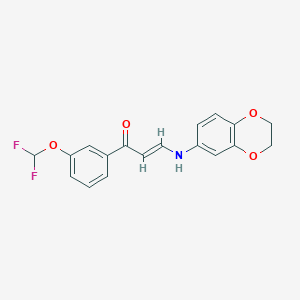 (2E)-1-[3-(difluoromethoxy)phenyl]-3-(2,3-dihydro-1,4-benzodioxin-6-ylamino)prop-2-en-1-one