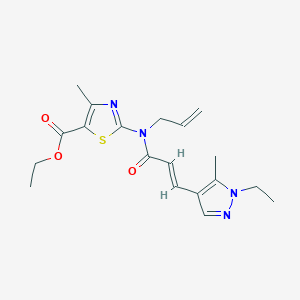 molecular formula C19H24N4O3S B10950885 ethyl 2-{[(2E)-3-(1-ethyl-5-methyl-1H-pyrazol-4-yl)prop-2-enoyl](prop-2-en-1-yl)amino}-4-methyl-1,3-thiazole-5-carboxylate 