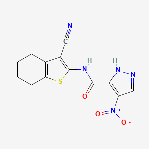 N-(3-cyano-4,5,6,7-tetrahydro-1-benzothiophen-2-yl)-4-nitro-1H-pyrazole-3-carboxamide