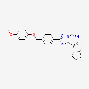 2-{4-[(4-methoxyphenoxy)methyl]phenyl}-9,10-dihydro-8H-cyclopenta[4,5]thieno[3,2-e][1,2,4]triazolo[1,5-c]pyrimidine