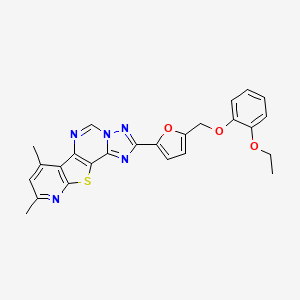 4-[5-[(2-ethoxyphenoxy)methyl]furan-2-yl]-11,13-dimethyl-16-thia-3,5,6,8,14-pentazatetracyclo[7.7.0.02,6.010,15]hexadeca-1(9),2,4,7,10(15),11,13-heptaene