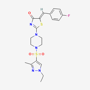 molecular formula C20H22FN5O3S2 B10950932 (5Z)-2-{4-[(1-ethyl-3-methyl-1H-pyrazol-4-yl)sulfonyl]piperazin-1-yl}-5-(4-fluorobenzylidene)-1,3-thiazol-4(5H)-one 