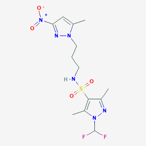 1-(difluoromethyl)-3,5-dimethyl-N-[3-(5-methyl-3-nitro-1H-pyrazol-1-yl)propyl]-1H-pyrazole-4-sulfonamide