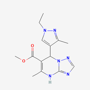 molecular formula C14H18N6O2 B10950949 methyl 7-(1-ethyl-3-methyl-1H-pyrazol-4-yl)-5-methyl-4,7-dihydro[1,2,4]triazolo[1,5-a]pyrimidine-6-carboxylate 