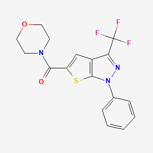 molecular formula C17H14F3N3O2S B10950959 morpholin-4-yl[1-phenyl-3-(trifluoromethyl)-1H-thieno[2,3-c]pyrazol-5-yl]methanone 