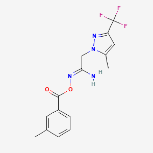 (1Z)-N'-{[(3-methylphenyl)carbonyl]oxy}-2-[5-methyl-3-(trifluoromethyl)-1H-pyrazol-1-yl]ethanimidamide