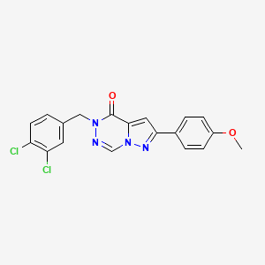 molecular formula C19H14Cl2N4O2 B10950974 5-(3,4-dichlorobenzyl)-2-(4-methoxyphenyl)pyrazolo[1,5-d][1,2,4]triazin-4(5H)-one 