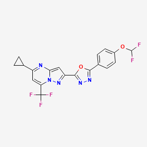 5-Cyclopropyl-2-{5-[4-(difluoromethoxy)phenyl]-1,3,4-oxadiazol-2-yl}-7-(trifluoromethyl)pyrazolo[1,5-a]pyrimidine