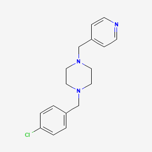 molecular formula C17H20ClN3 B10950998 1-(4-Chlorobenzyl)-4-(pyridin-4-ylmethyl)piperazine 