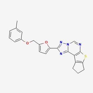 2-{5-[(3-methylphenoxy)methyl]furan-2-yl}-9,10-dihydro-8H-cyclopenta[4,5]thieno[3,2-e][1,2,4]triazolo[1,5-c]pyrimidine