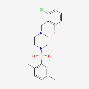 molecular formula C19H22ClFN2O2S B10951035 1-(2-Chloro-6-fluorobenzyl)-4-[(2,5-dimethylphenyl)sulfonyl]piperazine 