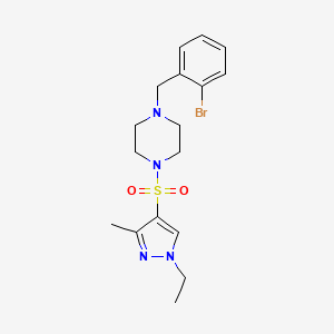 molecular formula C17H23BrN4O2S B10951058 1-(2-bromobenzyl)-4-[(1-ethyl-3-methyl-1H-pyrazol-4-yl)sulfonyl]piperazine 