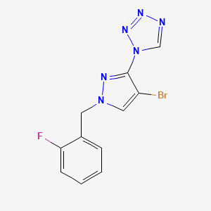 molecular formula C11H8BrFN6 B10951069 1-[4-bromo-1-(2-fluorobenzyl)-1H-pyrazol-3-yl]-1H-tetrazole 