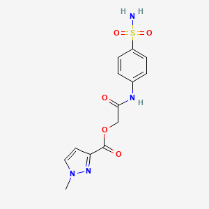 molecular formula C13H14N4O5S B10951073 2-oxo-2-[(4-sulfamoylphenyl)amino]ethyl 1-methyl-1H-pyrazole-3-carboxylate 