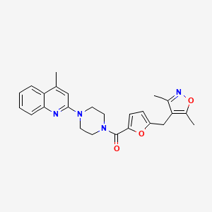 molecular formula C25H26N4O3 B10951083 {5-[(3,5-Dimethyl-1,2-oxazol-4-yl)methyl]furan-2-yl}[4-(4-methylquinolin-2-yl)piperazin-1-yl]methanone 