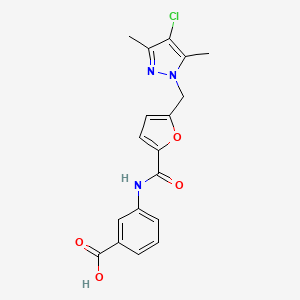 3-[({5-[(4-chloro-3,5-dimethyl-1H-pyrazol-1-yl)methyl]furan-2-yl}carbonyl)amino]benzoic acid