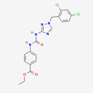 molecular formula C19H17Cl2N5O3 B10951103 ethyl 4-({[1-(2,4-dichlorobenzyl)-1H-1,2,4-triazol-3-yl]carbamoyl}amino)benzoate 