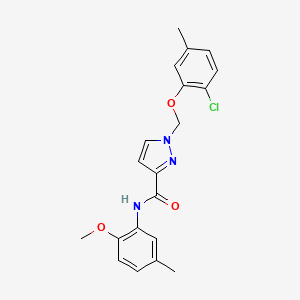 molecular formula C20H20ClN3O3 B10951124 1-[(2-chloro-5-methylphenoxy)methyl]-N-(2-methoxy-5-methylphenyl)-1H-pyrazole-3-carboxamide 