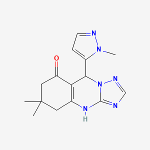 6,6-dimethyl-9-(1-methyl-1H-pyrazol-5-yl)-5,6,7,9-tetrahydro[1,2,4]triazolo[5,1-b]quinazolin-8(4H)-one