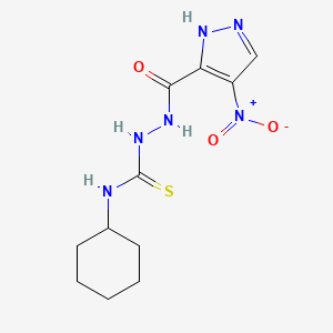 N-cyclohexyl-2-[(4-nitro-1H-pyrazol-3-yl)carbonyl]hydrazinecarbothioamide