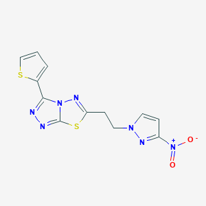 6-[2-(3-nitro-1H-pyrazol-1-yl)ethyl]-3-(thiophen-2-yl)[1,2,4]triazolo[3,4-b][1,3,4]thiadiazole