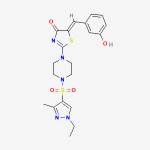 (5Z)-2-{4-[(1-ethyl-3-methyl-1H-pyrazol-4-yl)sulfonyl]piperazin-1-yl}-5-(3-hydroxybenzylidene)-1,3-thiazol-4(5H)-one