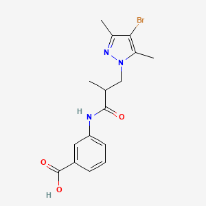 3-{[3-(4-bromo-3,5-dimethyl-1H-pyrazol-1-yl)-2-methylpropanoyl]amino}benzoic acid