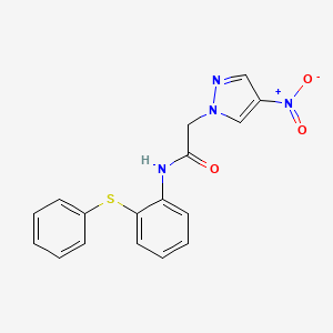 2-(4-nitro-1H-pyrazol-1-yl)-N-[2-(phenylsulfanyl)phenyl]acetamide