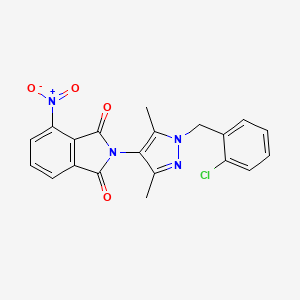 molecular formula C20H15ClN4O4 B10951238 2-[1-(2-chlorobenzyl)-3,5-dimethyl-1H-pyrazol-4-yl]-4-nitro-1H-isoindole-1,3(2H)-dione 