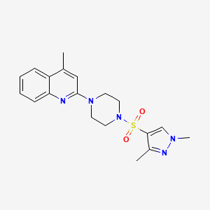 molecular formula C19H23N5O2S B10951245 2-{4-[(1,3-dimethyl-1H-pyrazol-4-yl)sulfonyl]piperazin-1-yl}-4-methylquinoline 