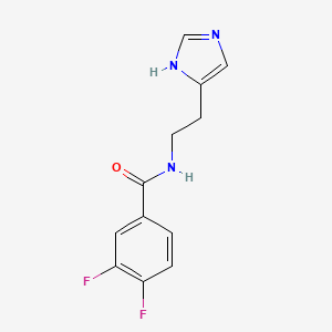 molecular formula C12H11F2N3O B10951249 3,4-difluoro-N-[2-(1H-imidazol-4-yl)ethyl]benzamide 