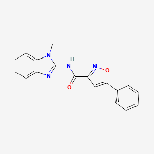 molecular formula C18H14N4O2 B10951271 N-(1-methyl-1H-benzimidazol-2-yl)-5-phenyl-1,2-oxazole-3-carboxamide 