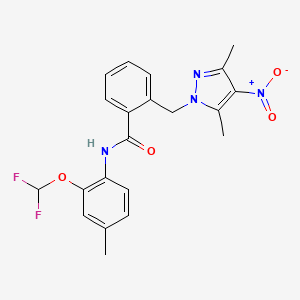 N-[2-(difluoromethoxy)-4-methylphenyl]-2-[(3,5-dimethyl-4-nitro-1H-pyrazol-1-yl)methyl]benzamide