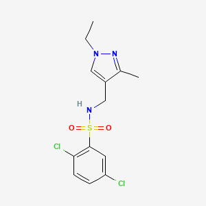 molecular formula C13H15Cl2N3O2S B10951319 2,5-dichloro-N-[(1-ethyl-3-methyl-1H-pyrazol-4-yl)methyl]benzenesulfonamide 