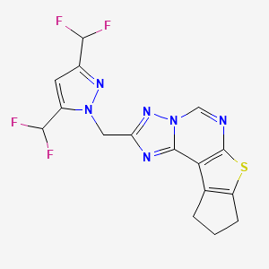 2-{[3,5-bis(difluoromethyl)-1H-pyrazol-1-yl]methyl}-9,10-dihydro-8H-cyclopenta[4,5]thieno[3,2-e][1,2,4]triazolo[1,5-c]pyrimidine