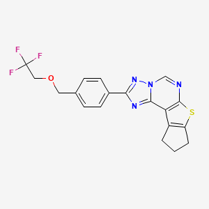 2-{4-[(2,2,2-trifluoroethoxy)methyl]phenyl}-9,10-dihydro-8H-cyclopenta[4,5]thieno[3,2-e][1,2,4]triazolo[1,5-c]pyrimidine