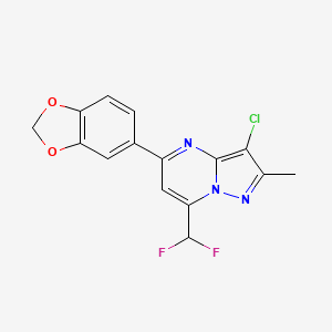 5-(1,3-Benzodioxol-5-yl)-3-chloro-7-(difluoromethyl)-2-methylpyrazolo[1,5-a]pyrimidine