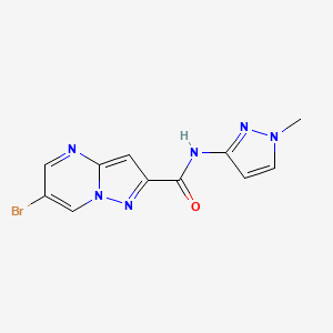 molecular formula C11H9BrN6O B10951346 6-bromo-N-(1-methyl-1H-pyrazol-3-yl)pyrazolo[1,5-a]pyrimidine-2-carboxamide 