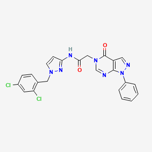 N-[1-(2,4-dichlorobenzyl)-1H-pyrazol-3-yl]-2-(4-oxo-1-phenyl-1,4-dihydro-5H-pyrazolo[3,4-d]pyrimidin-5-yl)acetamide