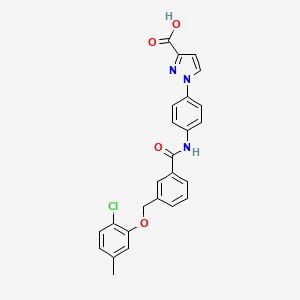 molecular formula C25H20ClN3O4 B10951405 1-{4-[({3-[(2-chloro-5-methylphenoxy)methyl]phenyl}carbonyl)amino]phenyl}-1H-pyrazole-3-carboxylic acid 