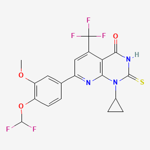 molecular formula C19H14F5N3O3S B10951423 1-cyclopropyl-7-[4-(difluoromethoxy)-3-methoxyphenyl]-2-sulfanyl-5-(trifluoromethyl)pyrido[2,3-d]pyrimidin-4(1H)-one 