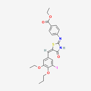 Ethyl 4-{[5-(3-ethoxy-5-iodo-4-propoxybenzylidene)-4-oxo-1,3-thiazolidin-2-ylidene]amino}benzoate